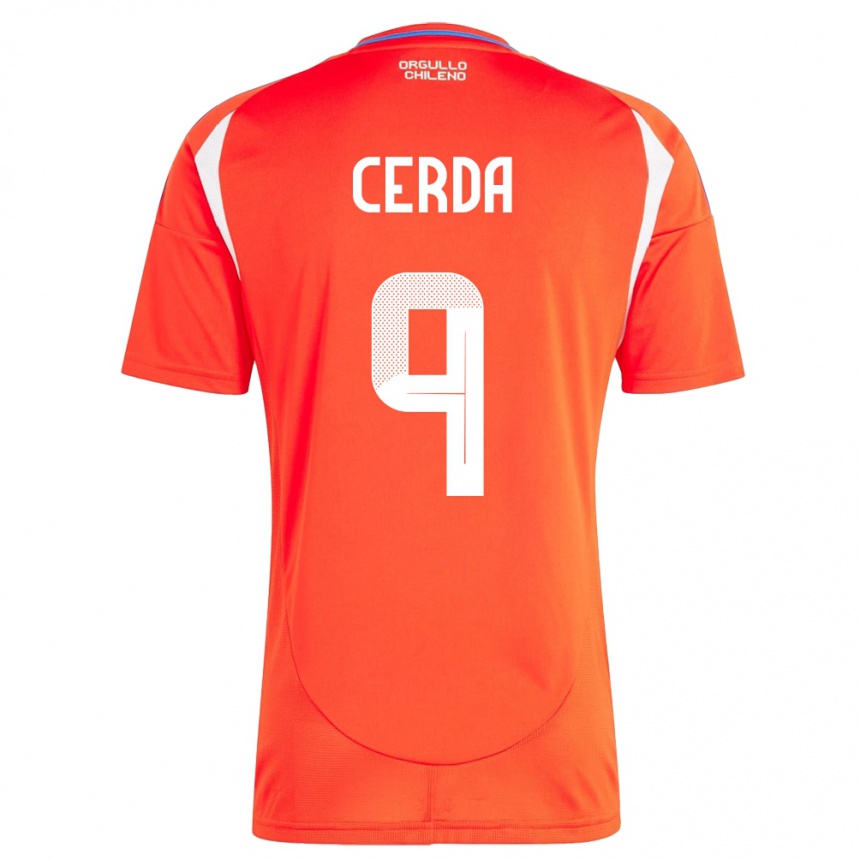 Kids Football Chile Axel Cerda #9 Red Home Jersey 24-26 T-Shirt Uk