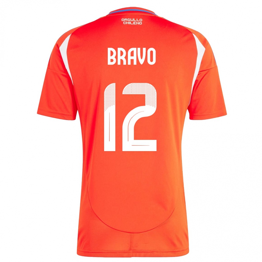 Kids Football Chile Christian Bravo #12 Red Home Jersey 24-26 T-Shirt Uk