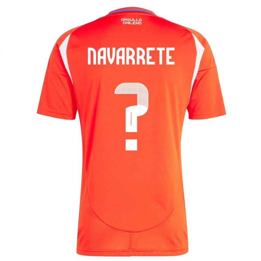 Kids Football Chile Sebastián Navarrete #0 Red Home Jersey 24-26 T-Shirt Uk