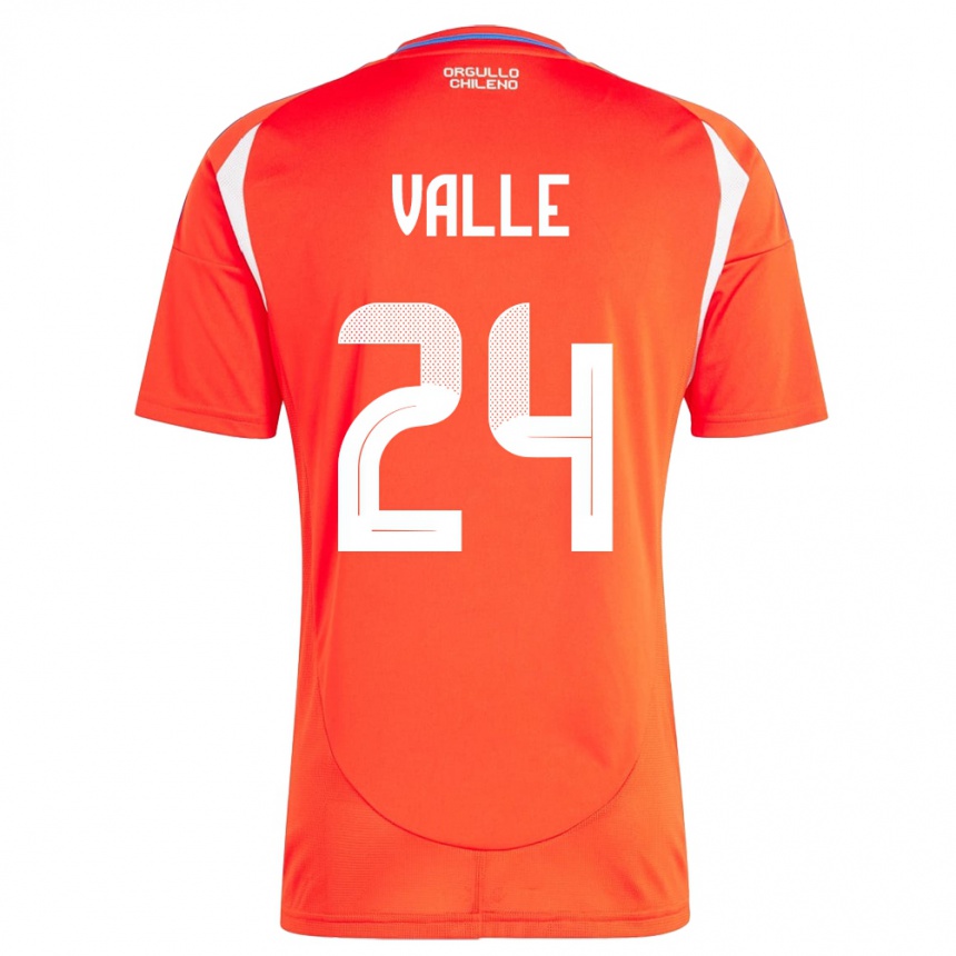 Kids Football Chile Alessandra Valle #24 Red Home Jersey 24-26 T-Shirt Uk