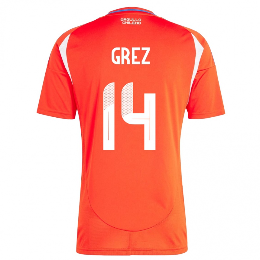 Kids Football Chile Javiera Grez #14 Red Home Jersey 24-26 T-Shirt Uk