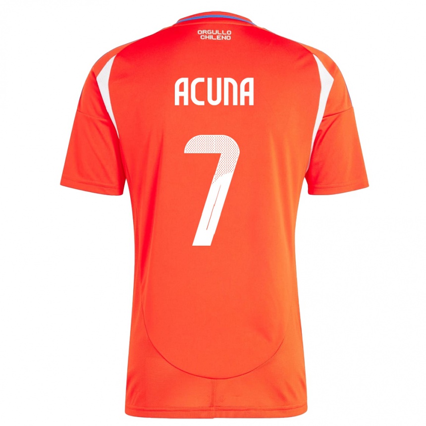 Kids Football Chile Yenny Acuña #7 Red Home Jersey 24-26 T-Shirt Uk