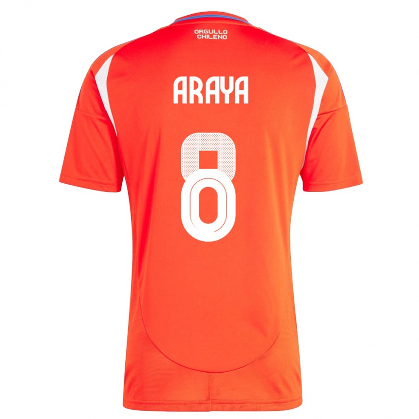 Kids Football Chile Karen Araya #8 Red Home Jersey 24-26 T-Shirt Uk