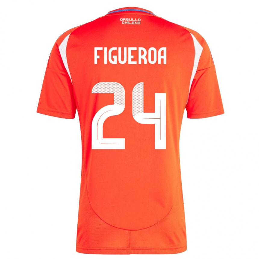 Kids Football Chile Ámbar Figueroa #24 Red Home Jersey 24-26 T-Shirt Uk