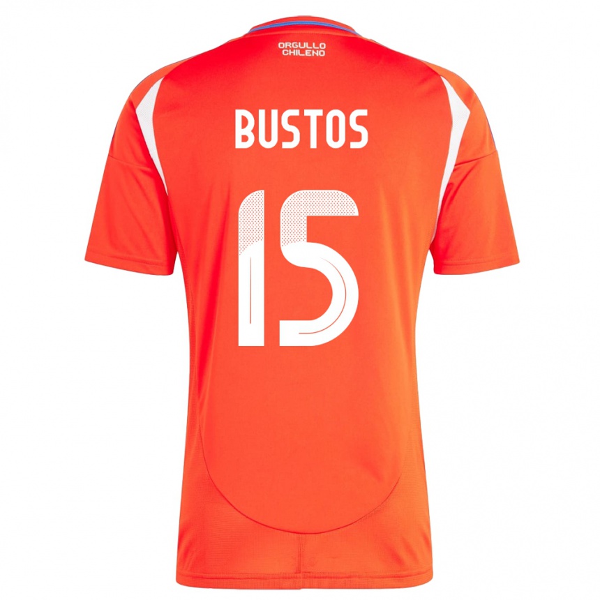 Kids Football Chile Melissa Bustos #15 Red Home Jersey 24-26 T-Shirt Uk