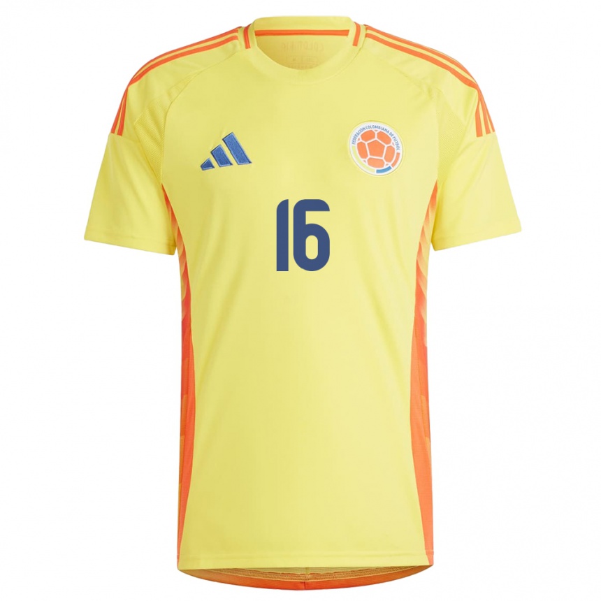 Kids Football Colombia Ivonne Chacón #16 Yellow Home Jersey 24-26 T-Shirt Uk