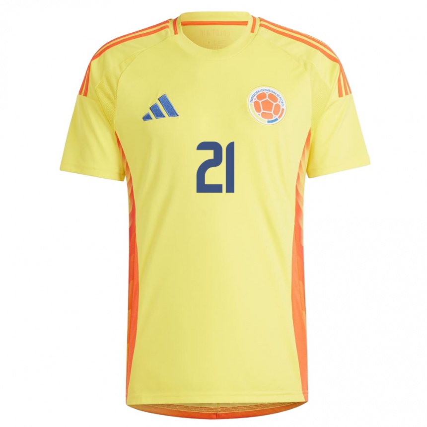 Kids Football Colombia Daniel Muñoz #21 Yellow Home Jersey 24-26 T-Shirt Uk