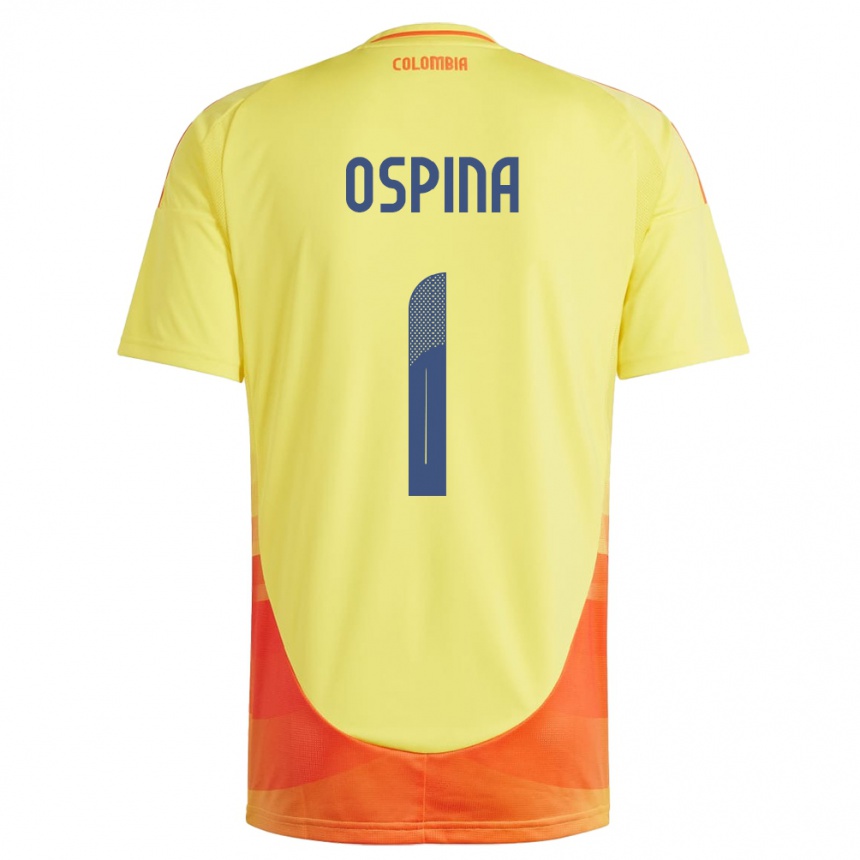 Kids Football Colombia David Ospina #1 Yellow Home Jersey 24-26 T-Shirt Uk