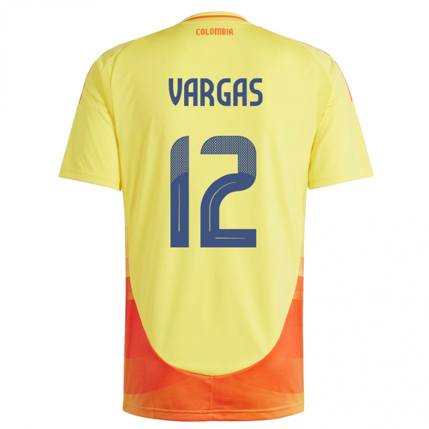 Kids Football Colombia Camilo Vargas #12 Yellow Home Jersey 24-26 T-Shirt Uk