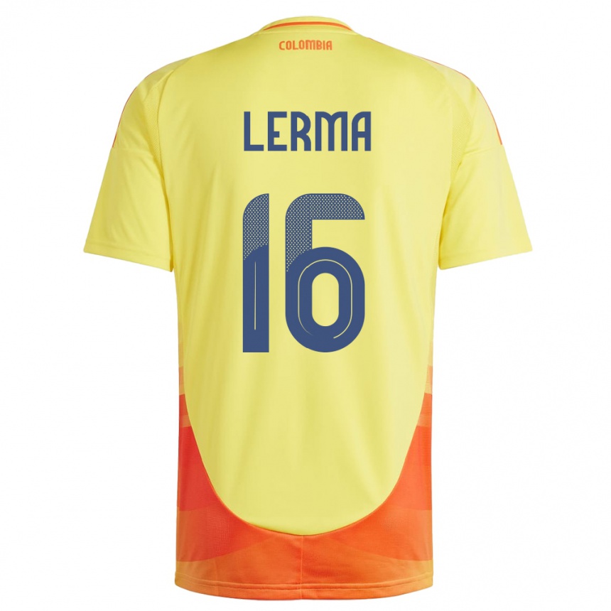 Kids Football Colombia Jefferson Lerma #16 Yellow Home Jersey 24-26 T-Shirt Uk