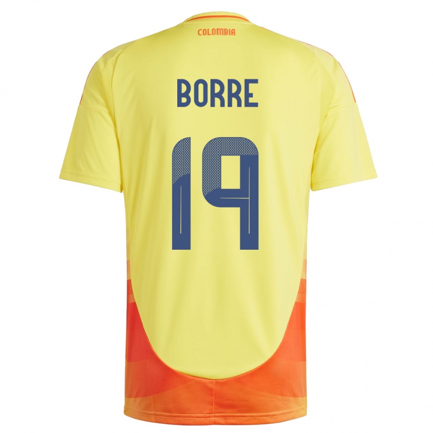 Kids Football Colombia Rafael Borré #19 Yellow Home Jersey 24-26 T-Shirt Uk