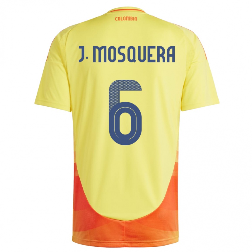 Kids Football Colombia Juan Mosquera #6 Yellow Home Jersey 24-26 T-Shirt Uk