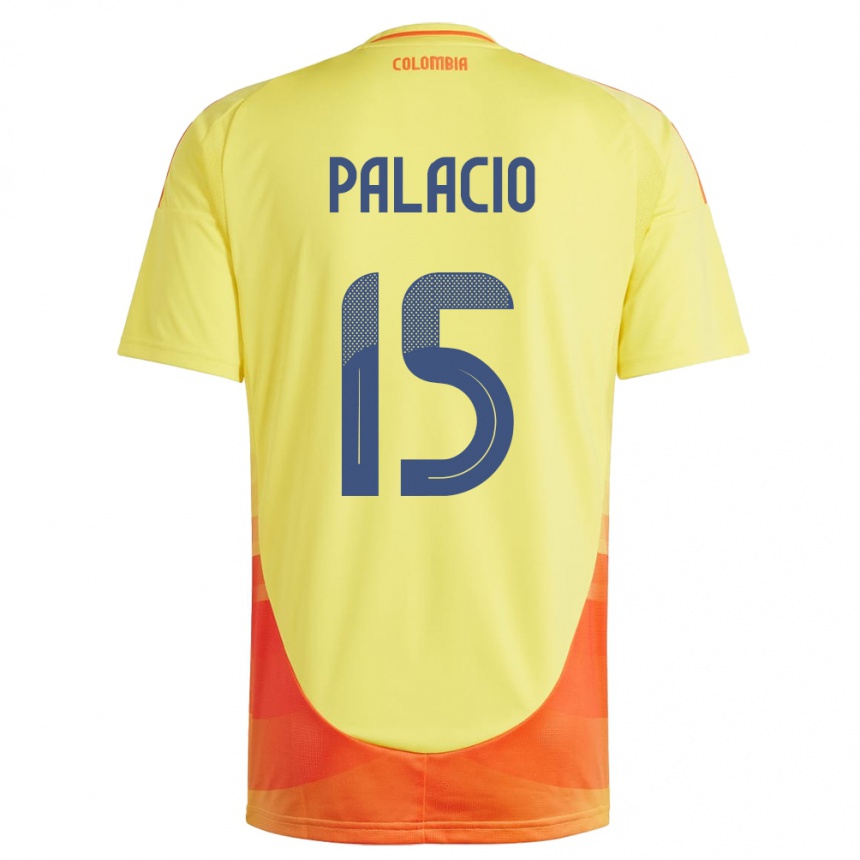 Kids Football Colombia Nelson Palacio #15 Yellow Home Jersey 24-26 T-Shirt Uk