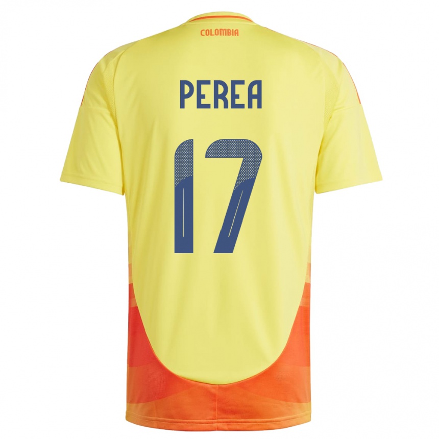 Kids Football Colombia Óscar Perea #17 Yellow Home Jersey 24-26 T-Shirt Uk