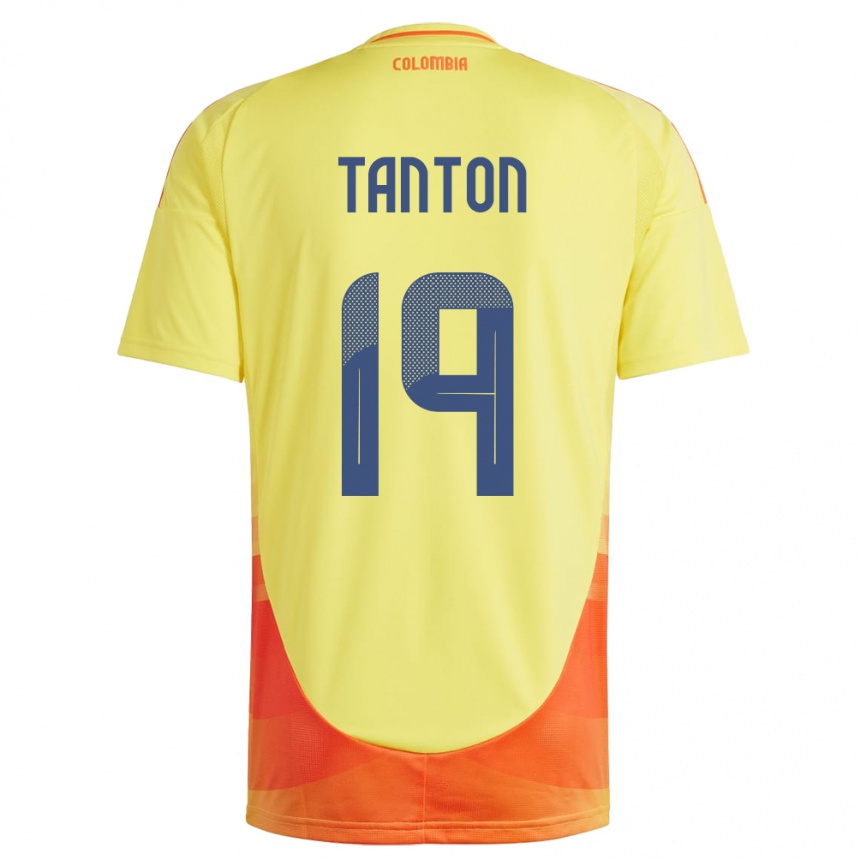 Kids Football Colombia Devan Tanton #19 Yellow Home Jersey 24-26 T-Shirt Uk