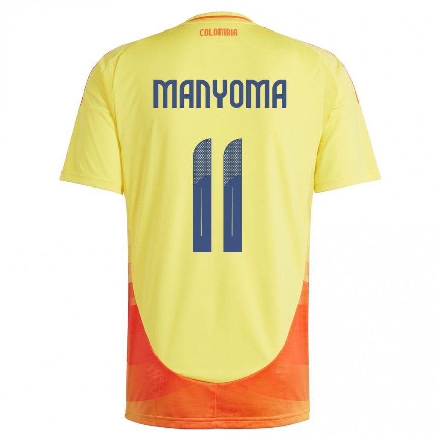 Kids Football Colombia Alexis Manyoma #11 Yellow Home Jersey 24-26 T-Shirt Uk