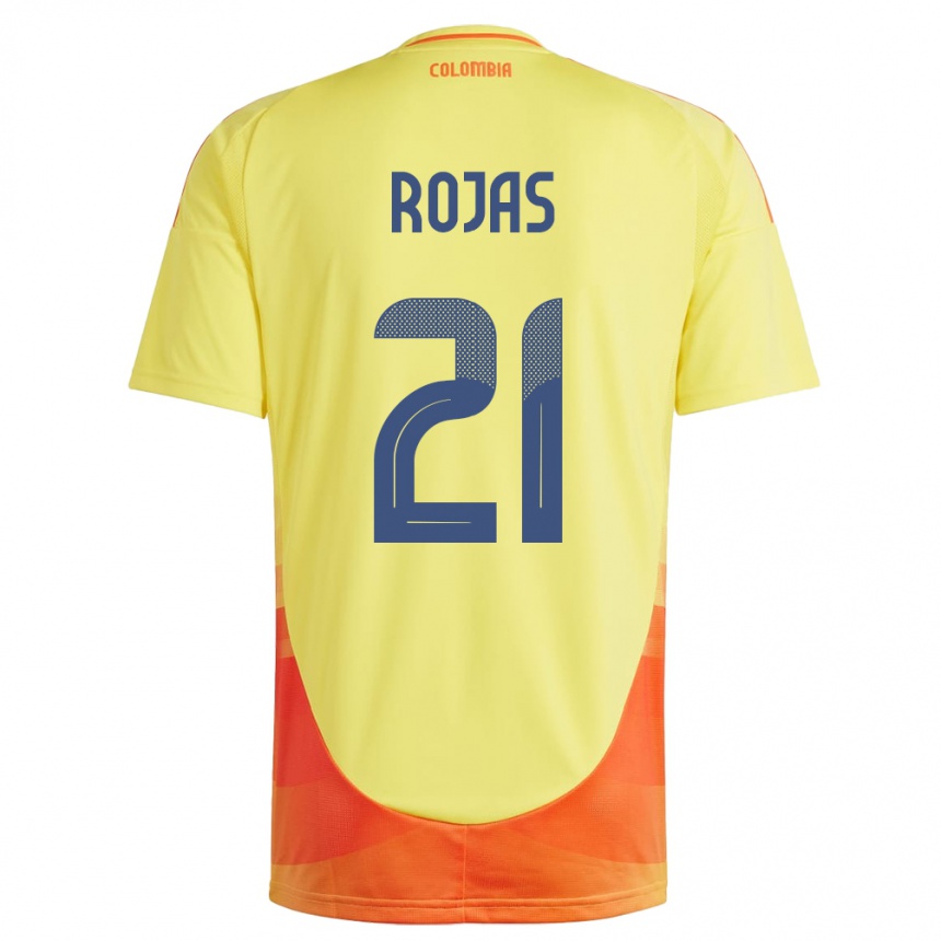 Kids Football Colombia Alexei Rojas #21 Yellow Home Jersey 24-26 T-Shirt Uk