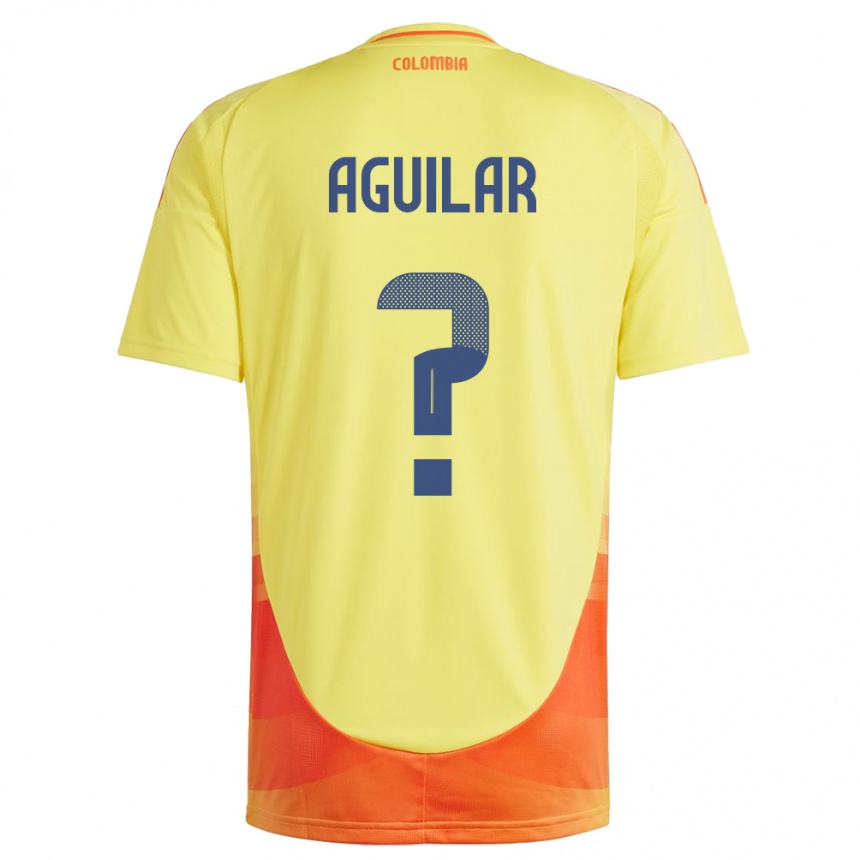 Kids Football Colombia Alejandro Aguilar #0 Yellow Home Jersey 24-26 T-Shirt Uk