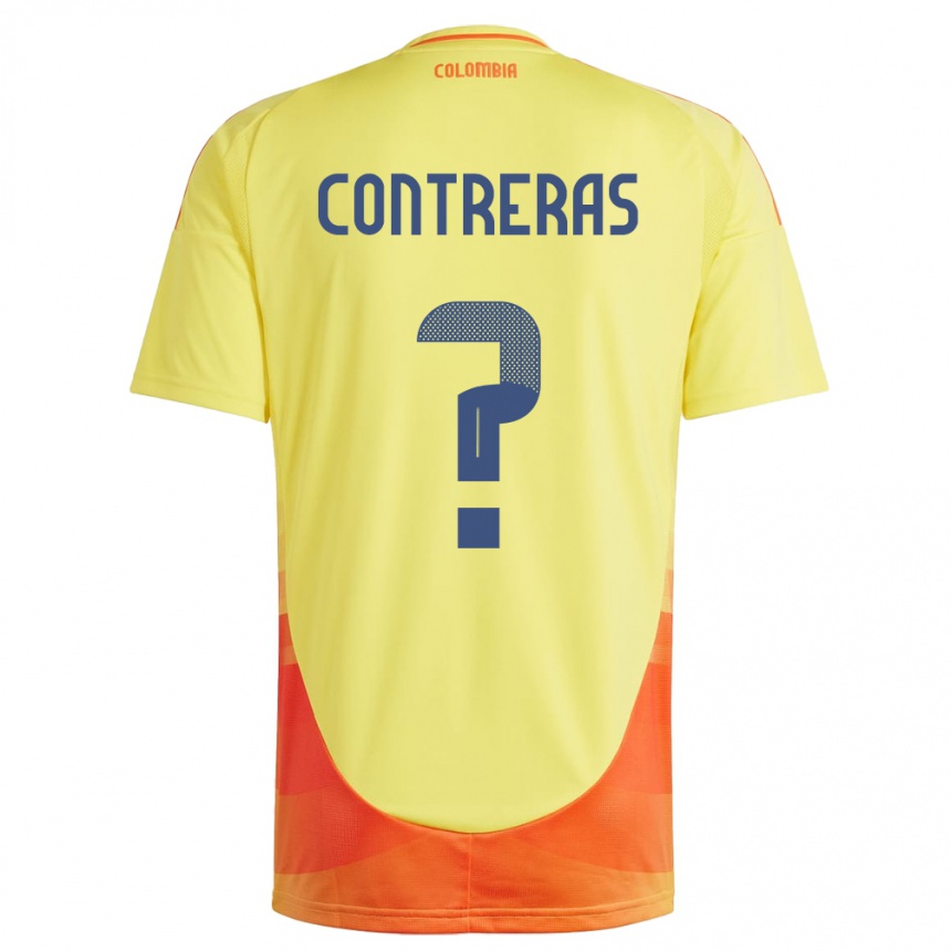 Kids Football Colombia David Contreras #0 Yellow Home Jersey 24-26 T-Shirt Uk