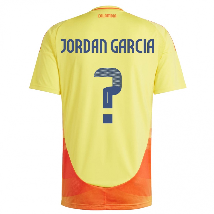 Kids Football Colombia Jordan García #0 Yellow Home Jersey 24-26 T-Shirt Uk