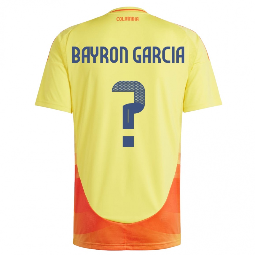 Kids Football Colombia Bayron García #0 Yellow Home Jersey 24-26 T-Shirt Uk