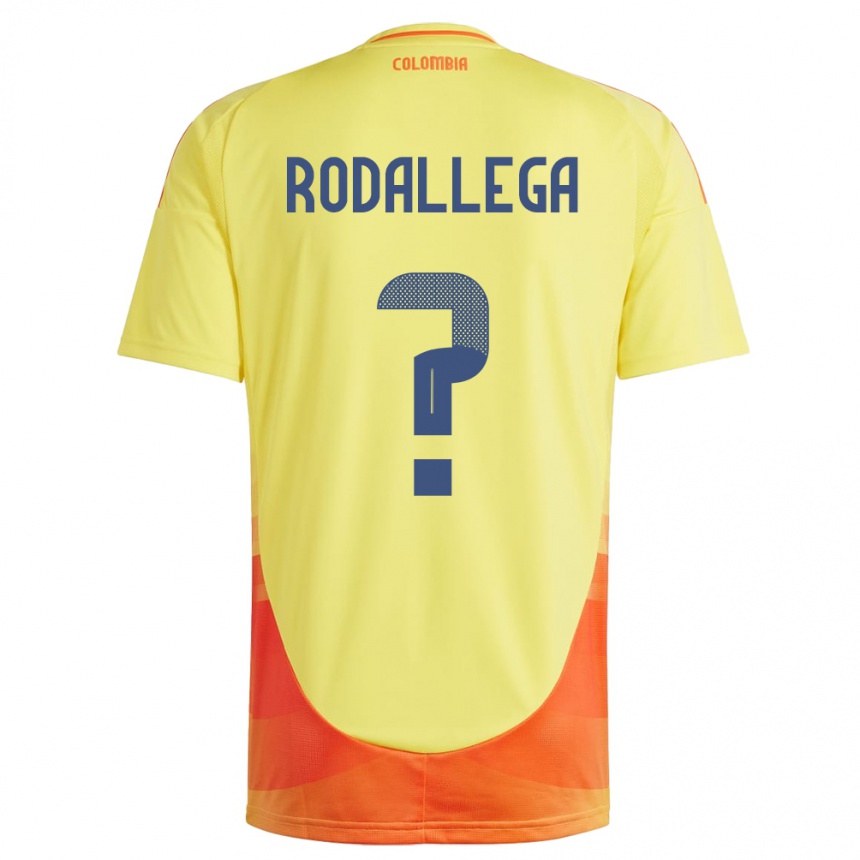 Kids Football Colombia Johan Rodallega #0 Yellow Home Jersey 24-26 T-Shirt Uk