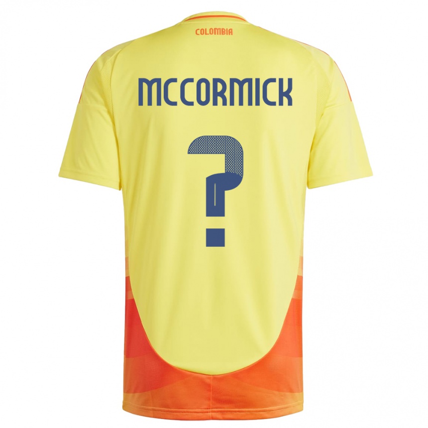 Kids Football Colombia Hollman Mccormick #0 Yellow Home Jersey 24-26 T-Shirt Uk