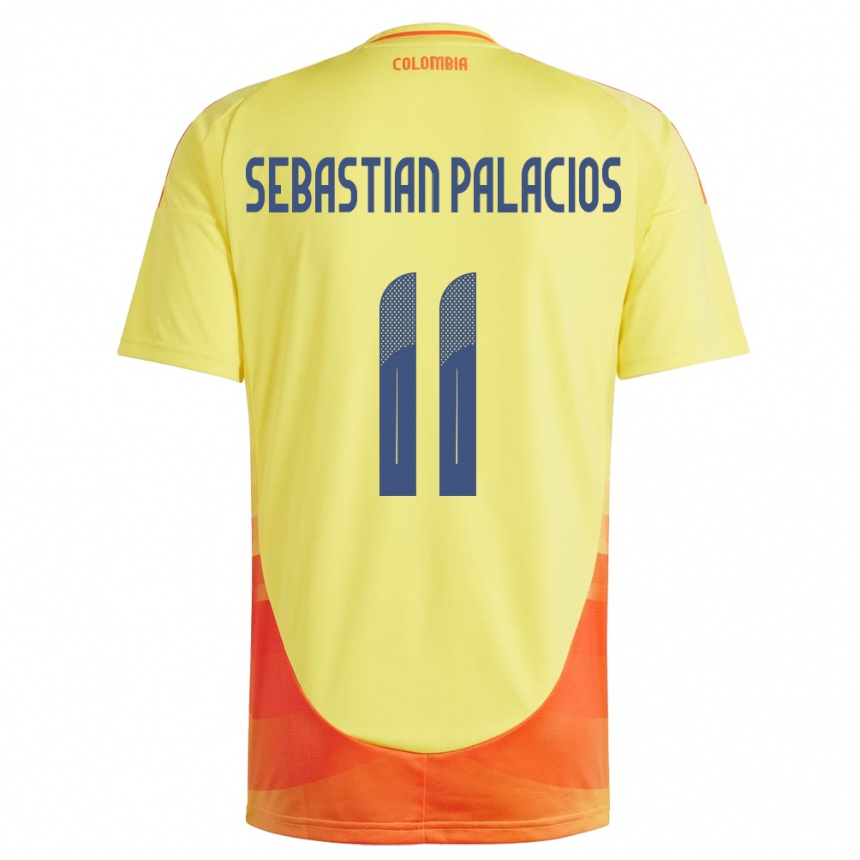 Kids Football Colombia Juan Sebastián Palacios #11 Yellow Home Jersey 24-26 T-Shirt Uk