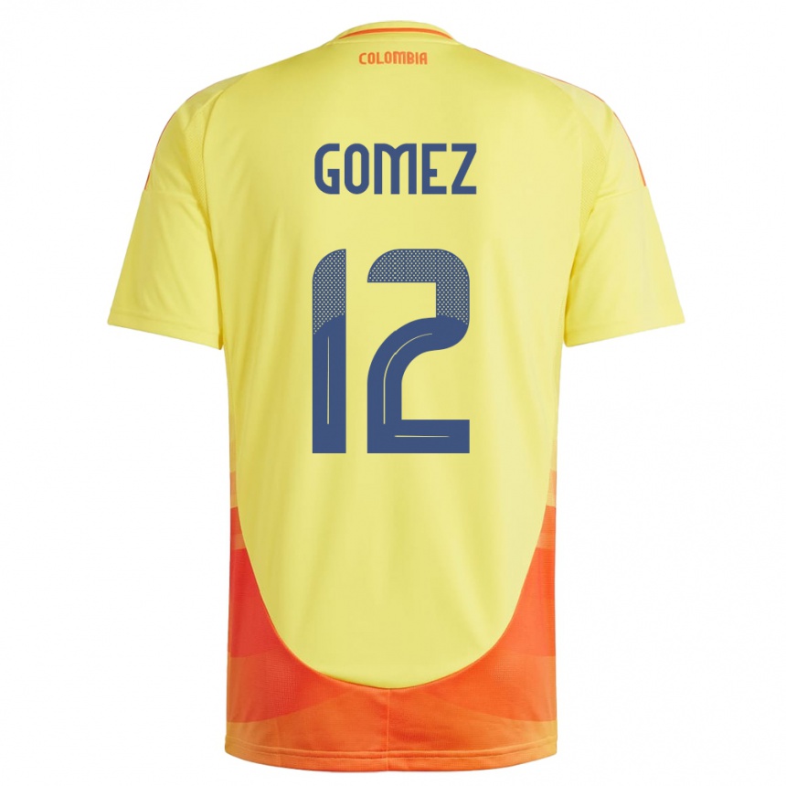 Kids Football Colombia Juan Gómez #12 Yellow Home Jersey 24-26 T-Shirt Uk