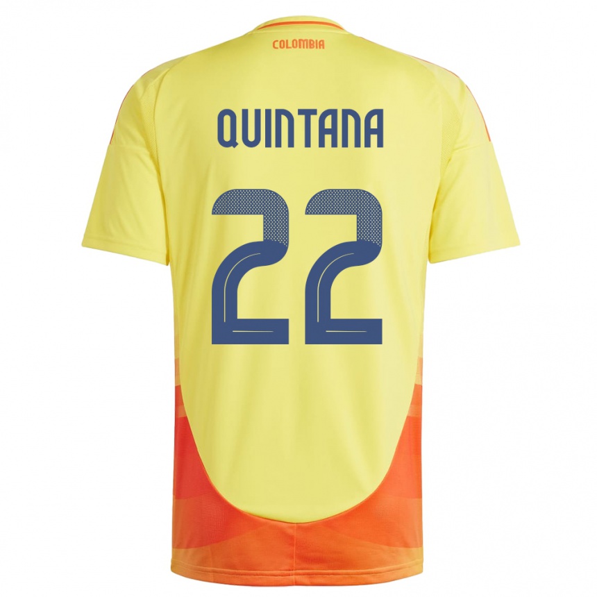 Kids Football Colombia Breiner Quintana #22 Yellow Home Jersey 24-26 T-Shirt Uk