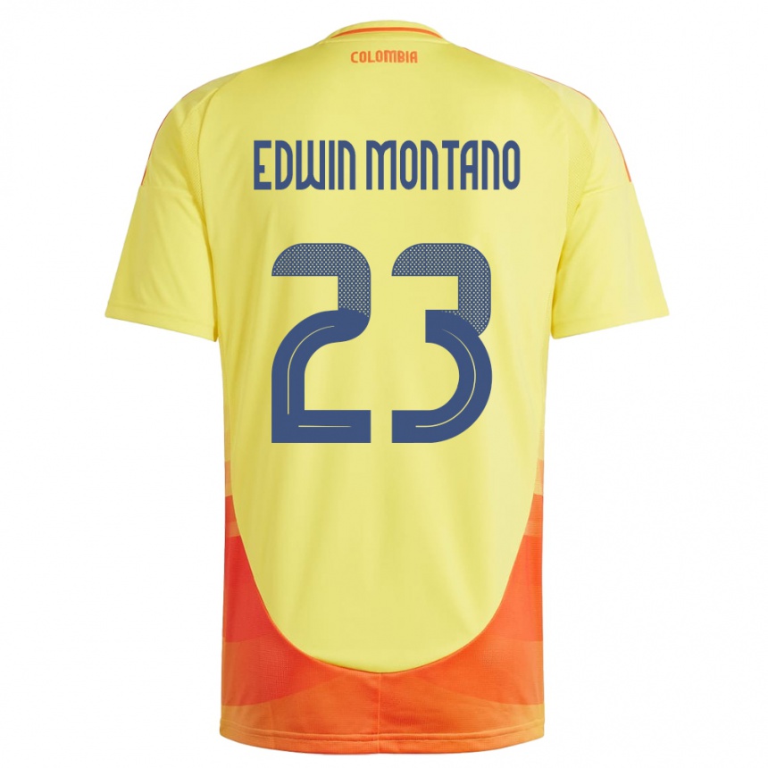 Kids Football Colombia John Edwin Montaño #23 Yellow Home Jersey 24-26 T-Shirt Uk