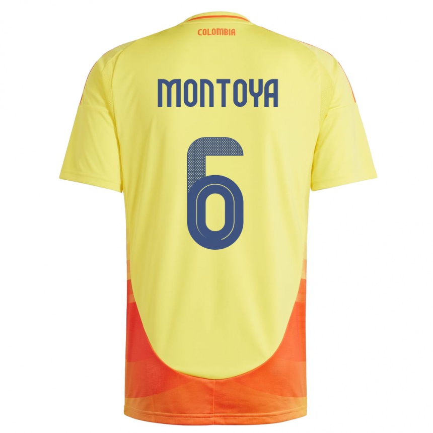 Kids Football Colombia Daniela Montoya #6 Yellow Home Jersey 24-26 T-Shirt Uk