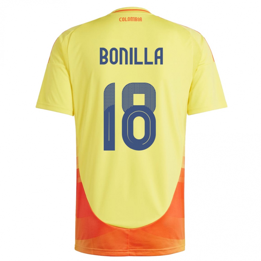 Kids Football Colombia Wendy Bonilla #18 Yellow Home Jersey 24-26 T-Shirt Uk