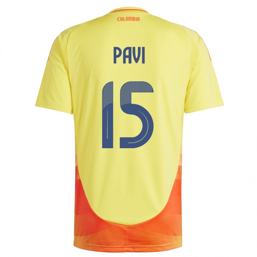 Kids Football Colombia Manuela Paví #15 Yellow Home Jersey 24-26 T-Shirt Uk