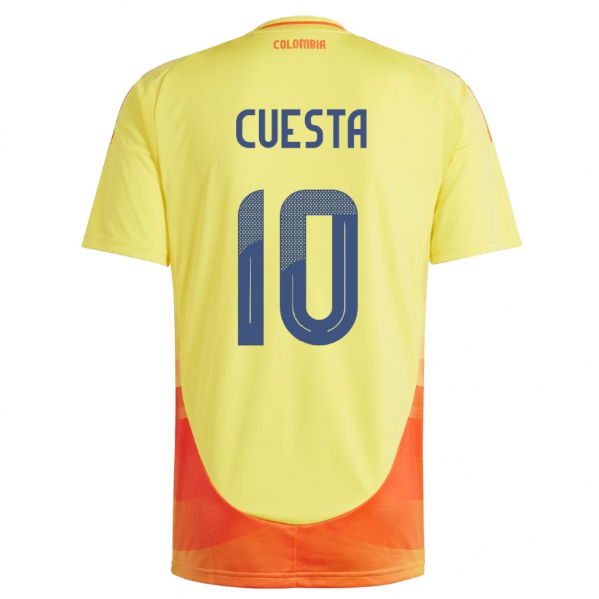 Kids Football Colombia Yisela Cuesta #10 Yellow Home Jersey 24-26 T-Shirt Uk