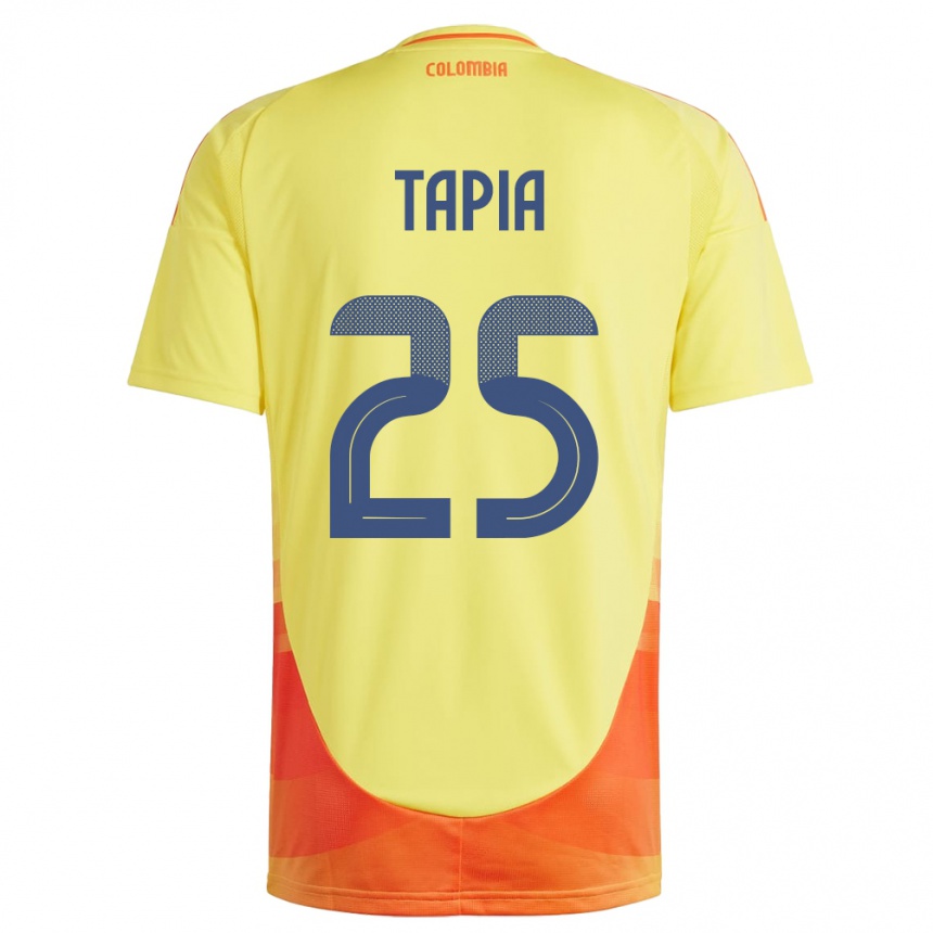 Kids Football Colombia Katherine Tapia #25 Yellow Home Jersey 24-26 T-Shirt Uk