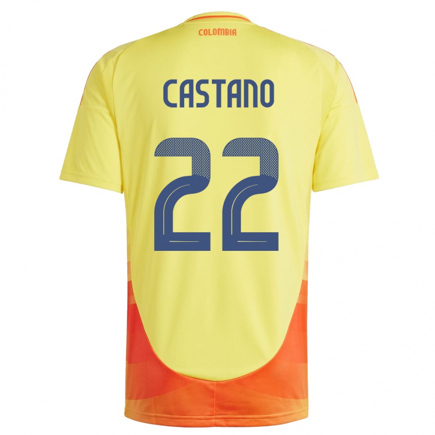 Kids Football Colombia Stefany Castaño #22 Yellow Home Jersey 24-26 T-Shirt Uk