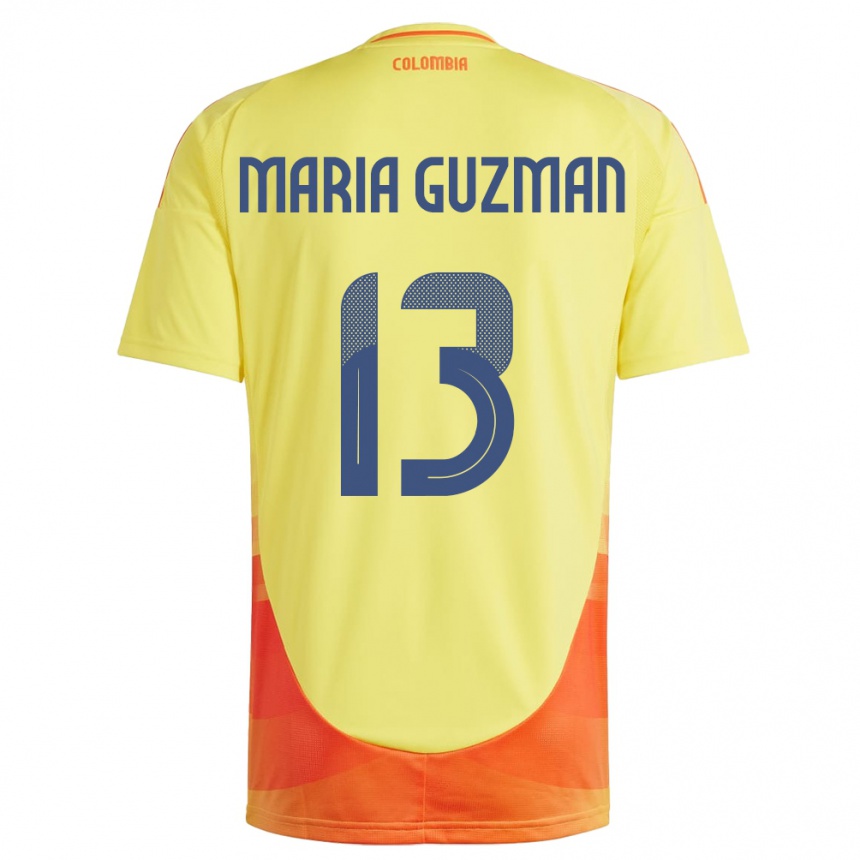 Kids Football Colombia Ana María Guzmán #13 Yellow Home Jersey 24-26 T-Shirt Uk