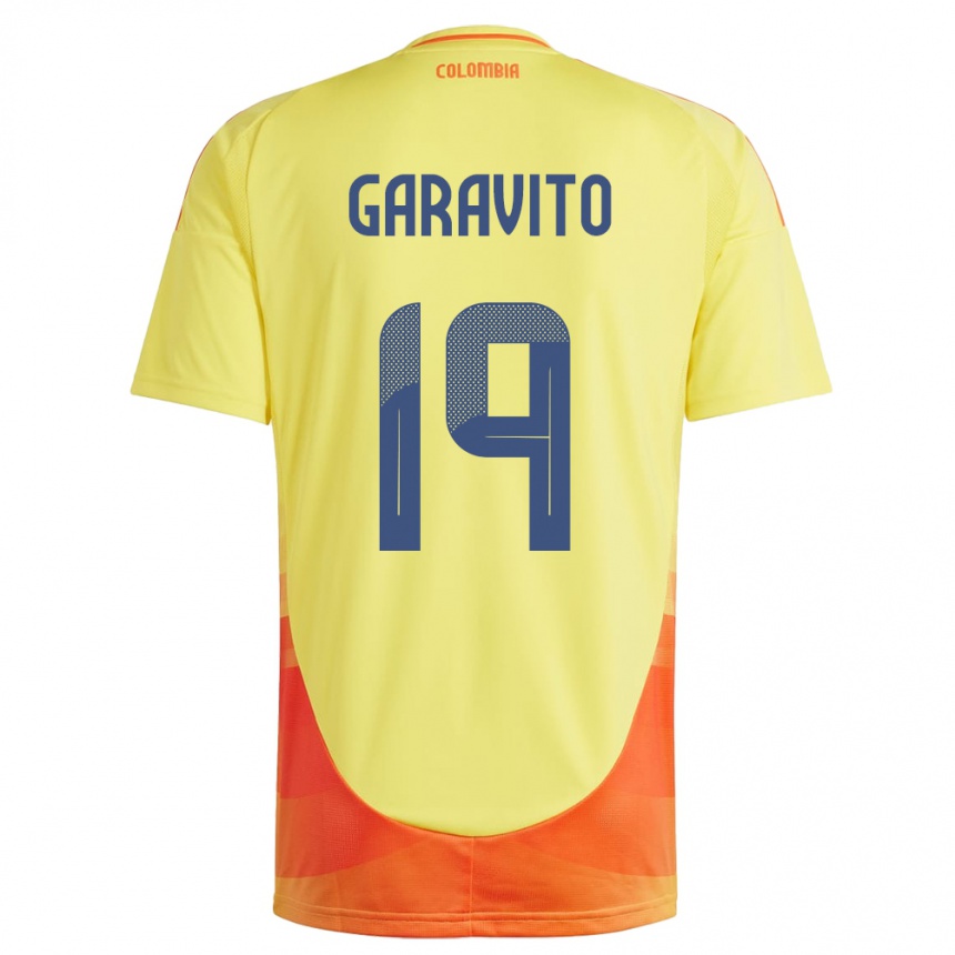 Kids Football Colombia Laura Garavito #19 Yellow Home Jersey 24-26 T-Shirt Uk