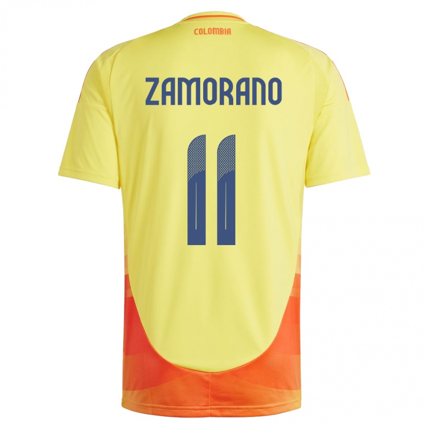 Kids Football Colombia Mariana Zamorano #11 Yellow Home Jersey 24-26 T-Shirt Uk