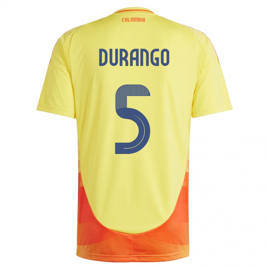 Kids Football Colombia Lorena Durango #5 Yellow Home Jersey 24-26 T-Shirt Uk