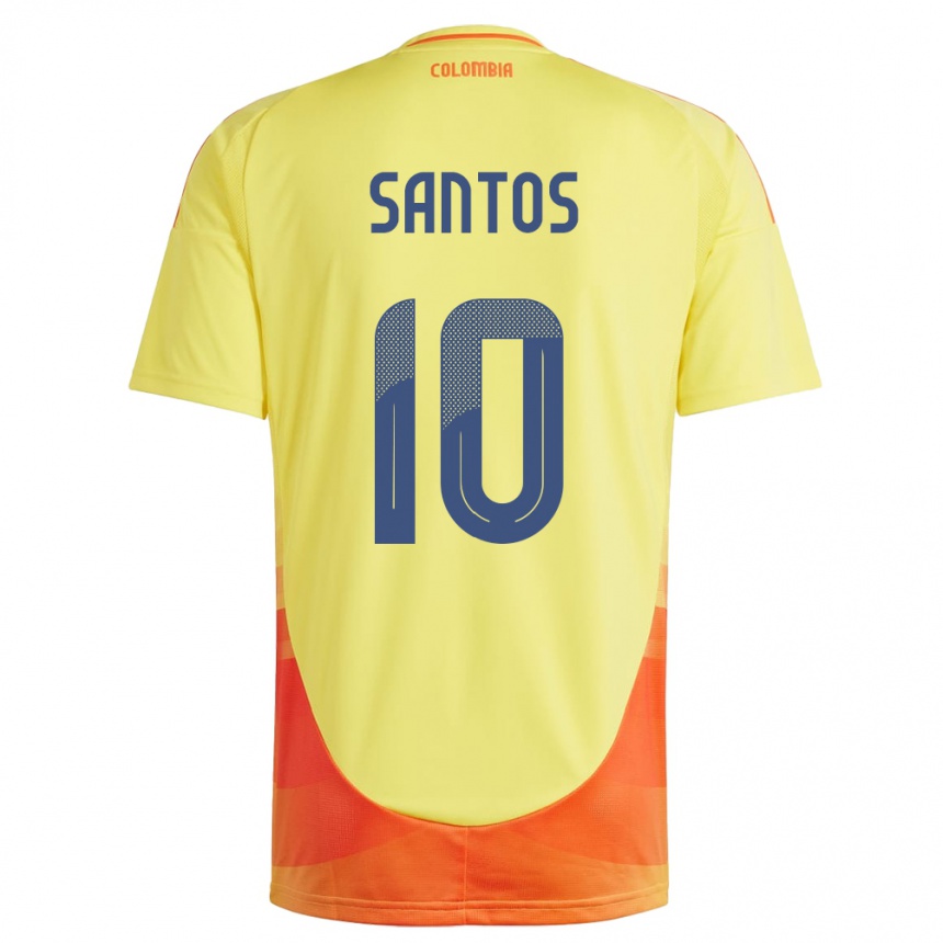 Kids Football Colombia Leicy Santos #10 Yellow Home Jersey 24-26 T-Shirt Uk