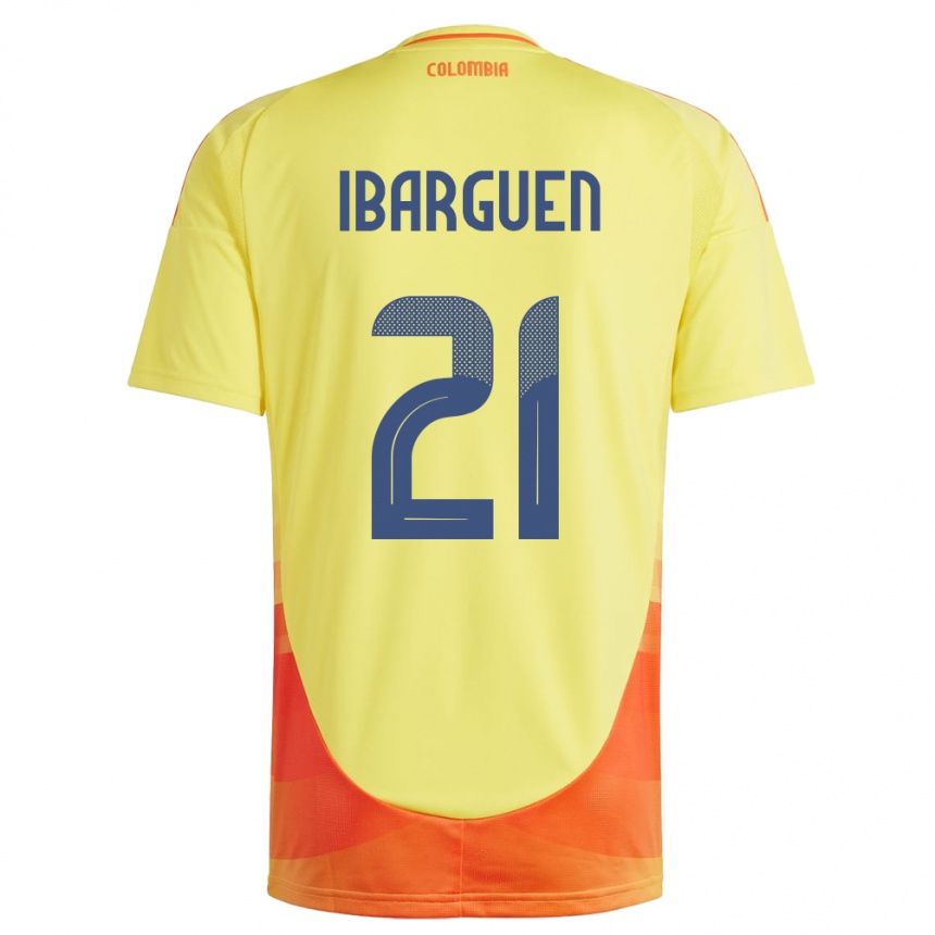 Kids Football Colombia Kelly Ibargüen #21 Yellow Home Jersey 24-26 T-Shirt Uk