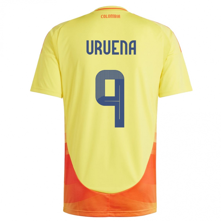 Kids Football Colombia Gabriela Urueña #9 Yellow Home Jersey 24-26 T-Shirt Uk