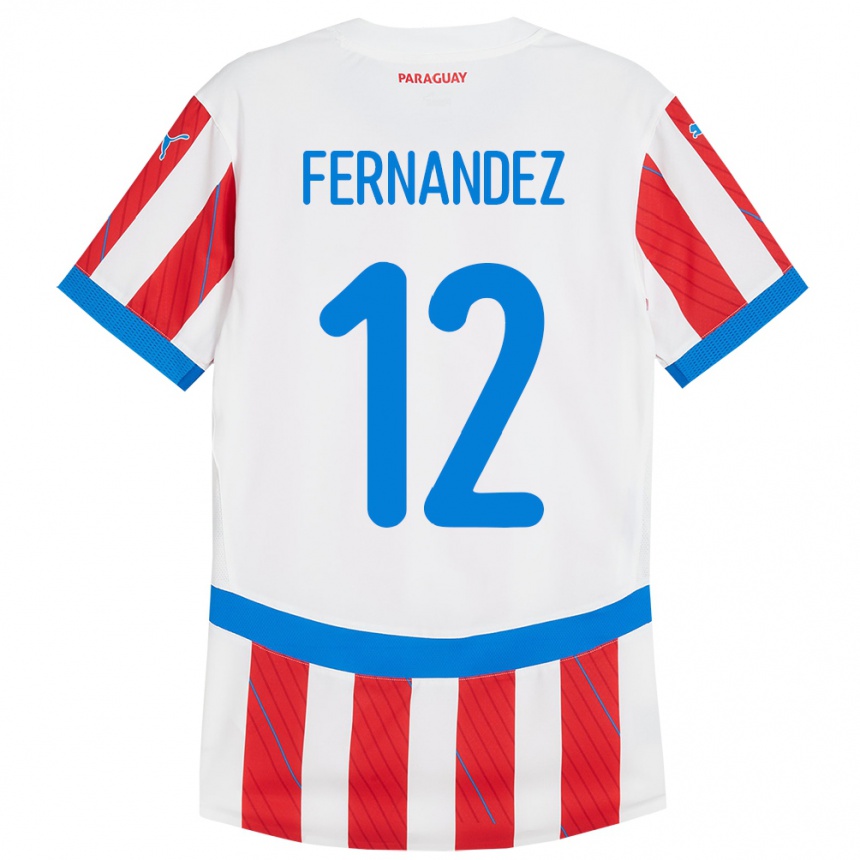 Kids Football Paraguay Gatito Fernández #12 White Red Home Jersey 24-26 T-Shirt Uk