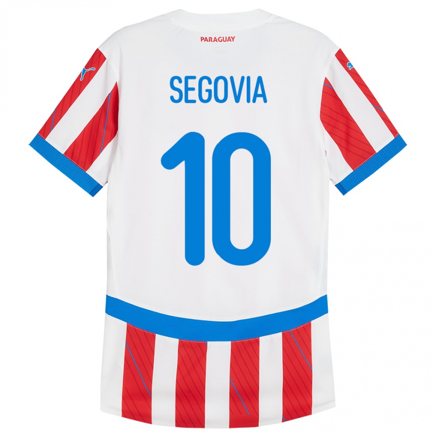 Kids Football Paraguay Matías Segovia #10 White Red Home Jersey 24-26 T-Shirt Uk