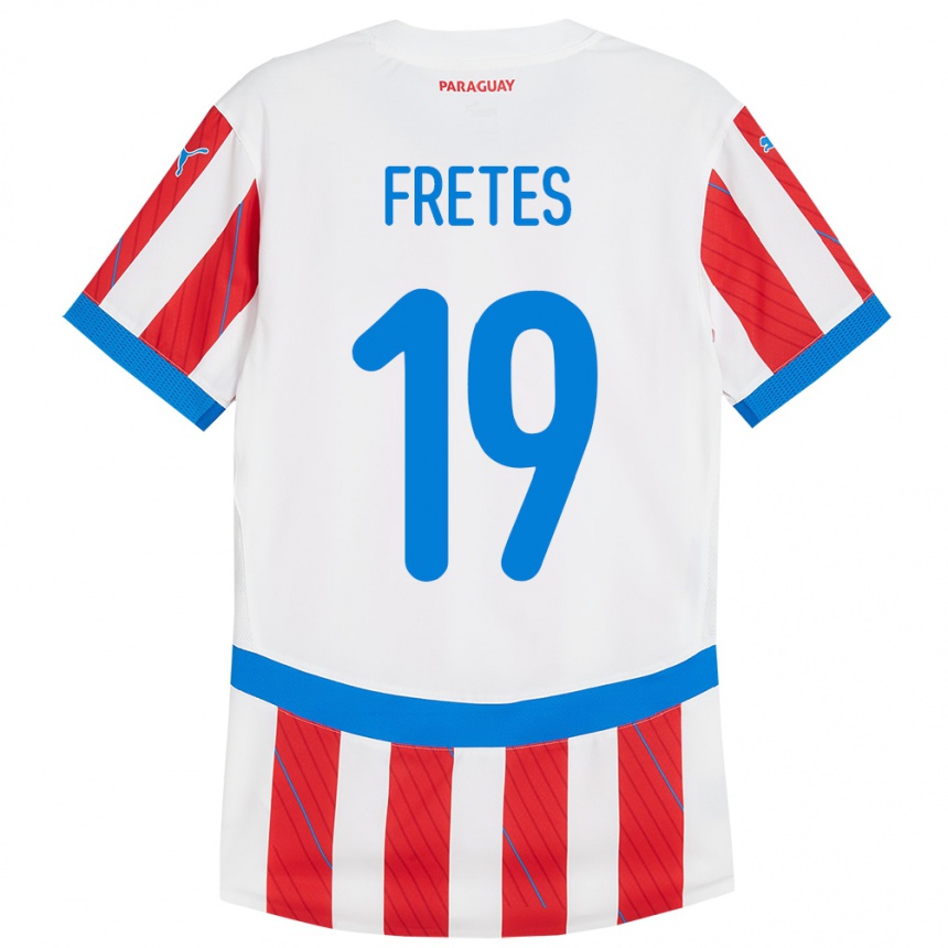 Kids Football Paraguay Alexis Fretes #19 White Red Home Jersey 24-26 T-Shirt Uk