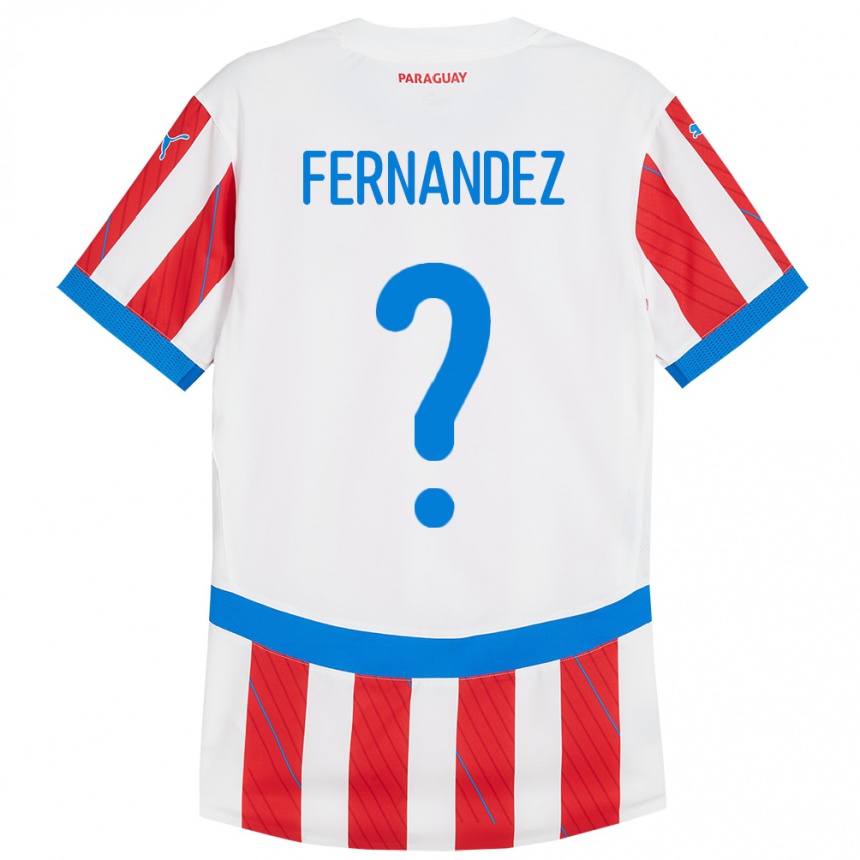 Kids Football Paraguay Diego Fernández #0 White Red Home Jersey 24-26 T-Shirt Uk