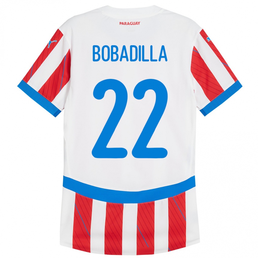 Kids Football Paraguay Dylan Bobadilla #22 White Red Home Jersey 24-26 T-Shirt Uk