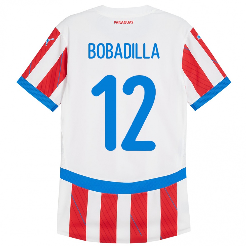 Kids Football Paraguay Alicia Bobadilla #12 White Red Home Jersey 24-26 T-Shirt Uk